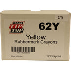 REMA TIP TOP 62Y Yellow Rubbermark Marking Crayon Box of 12