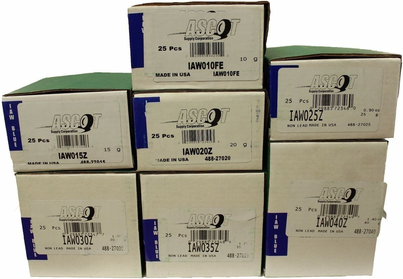 Perfect Equipment IAW Zinc Wheel Weight Bundle 10-40gm, 7 Items Set