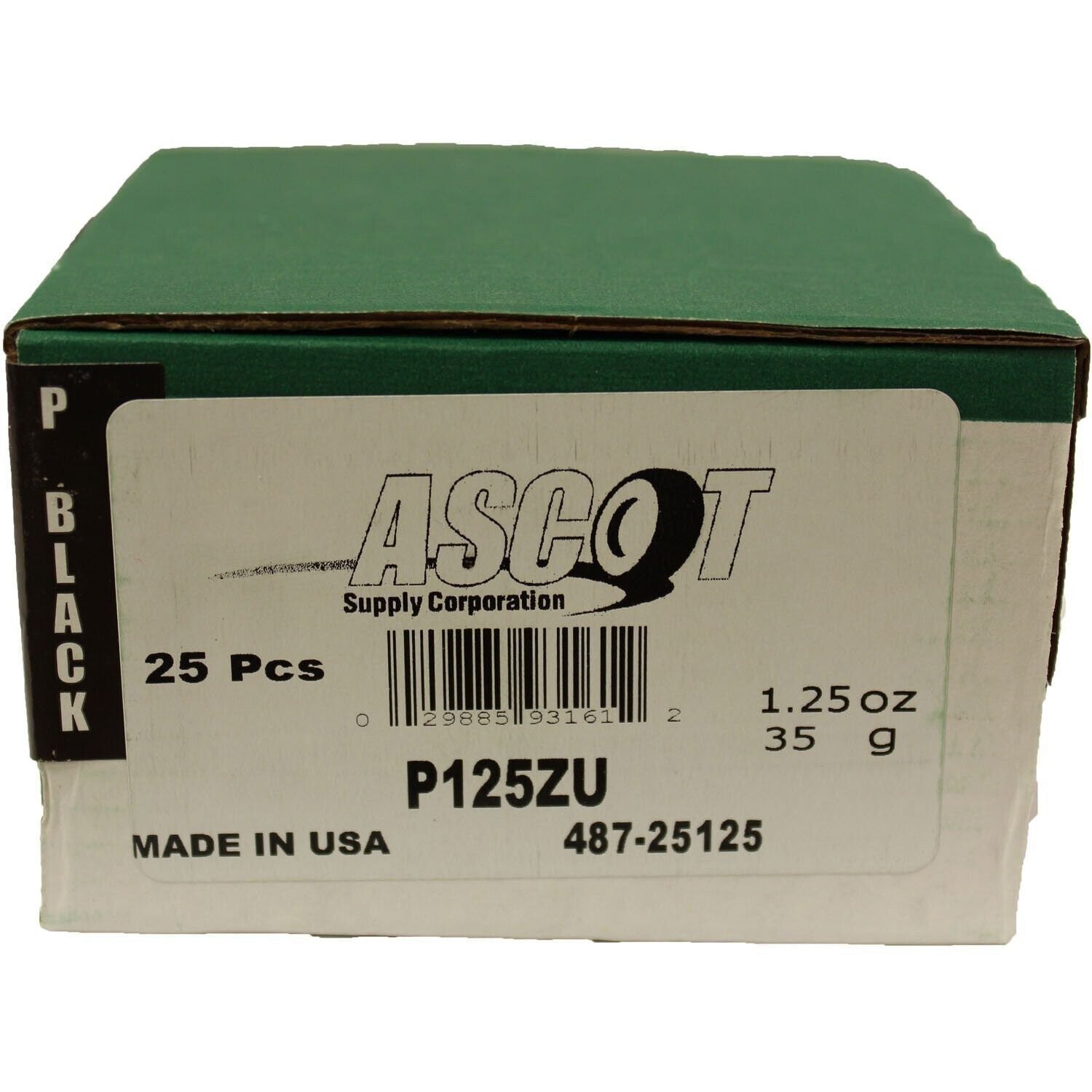 Perfect Equipment P125ZU Zinc Wheel Weights 1.25 oz Uncoated - Box of 25