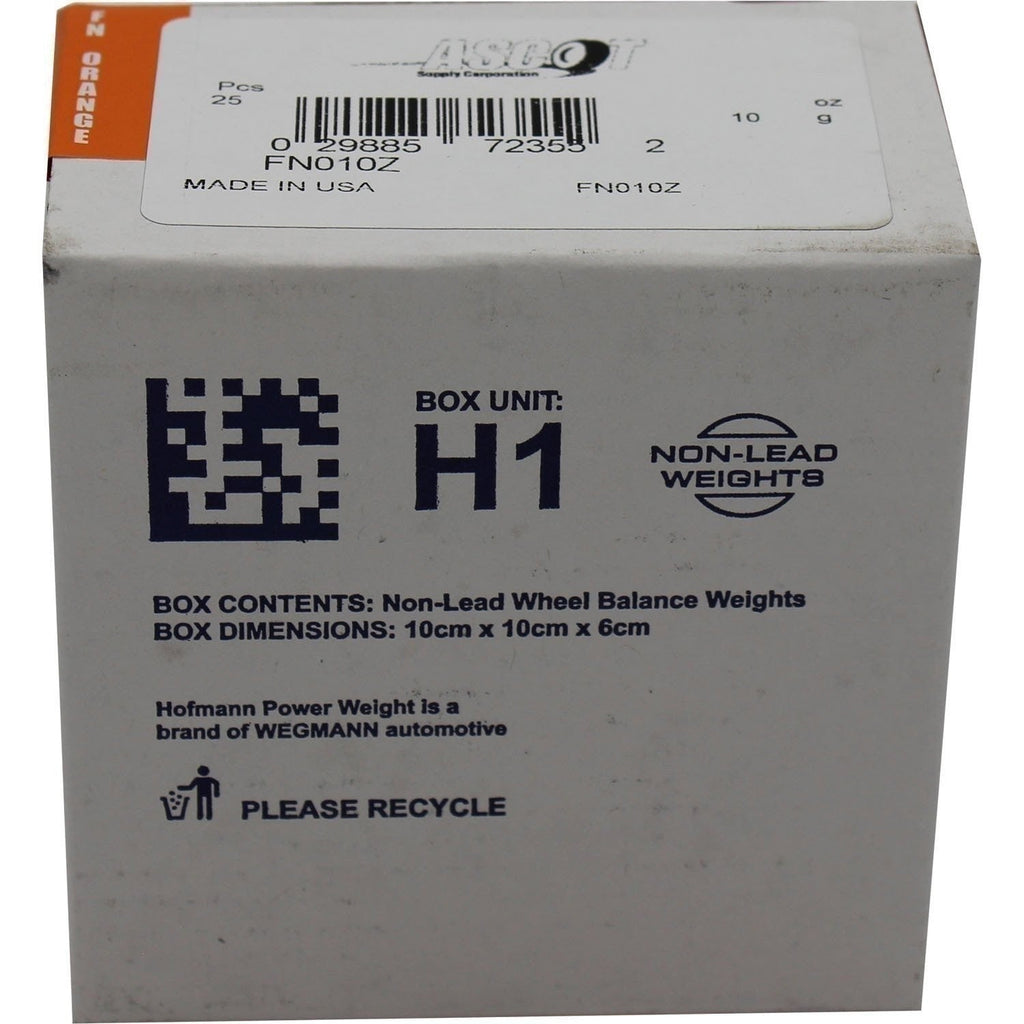 Perfect Equipment FN010Z Coated Zinc Wheel Weights 10gm 25-Pack Box