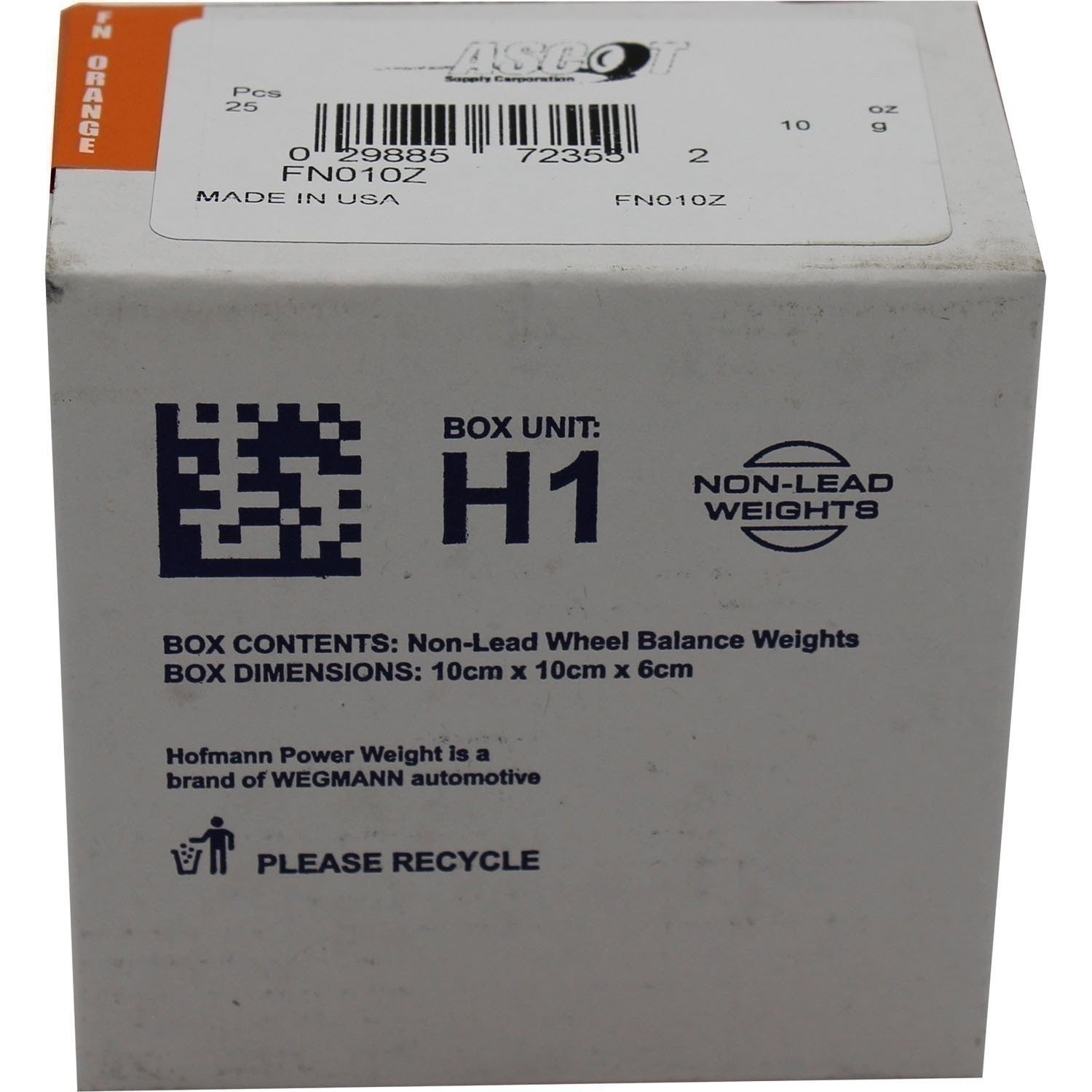 Perfect Equipment FN010Z Coated Zinc Wheel Weights 10gm 25-Pack Box