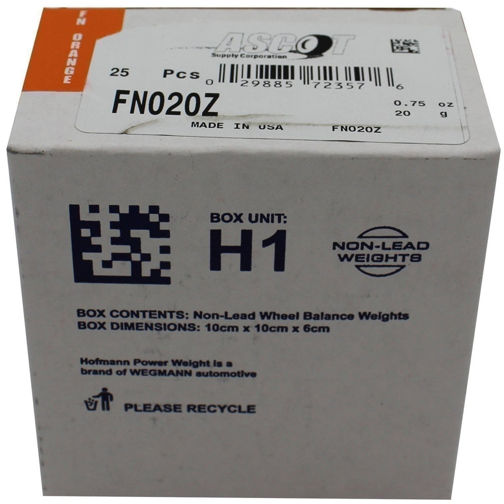 Perfect Equipment FN020Z Zinc Wheel Weights 20gm 0.75oz Box of 25