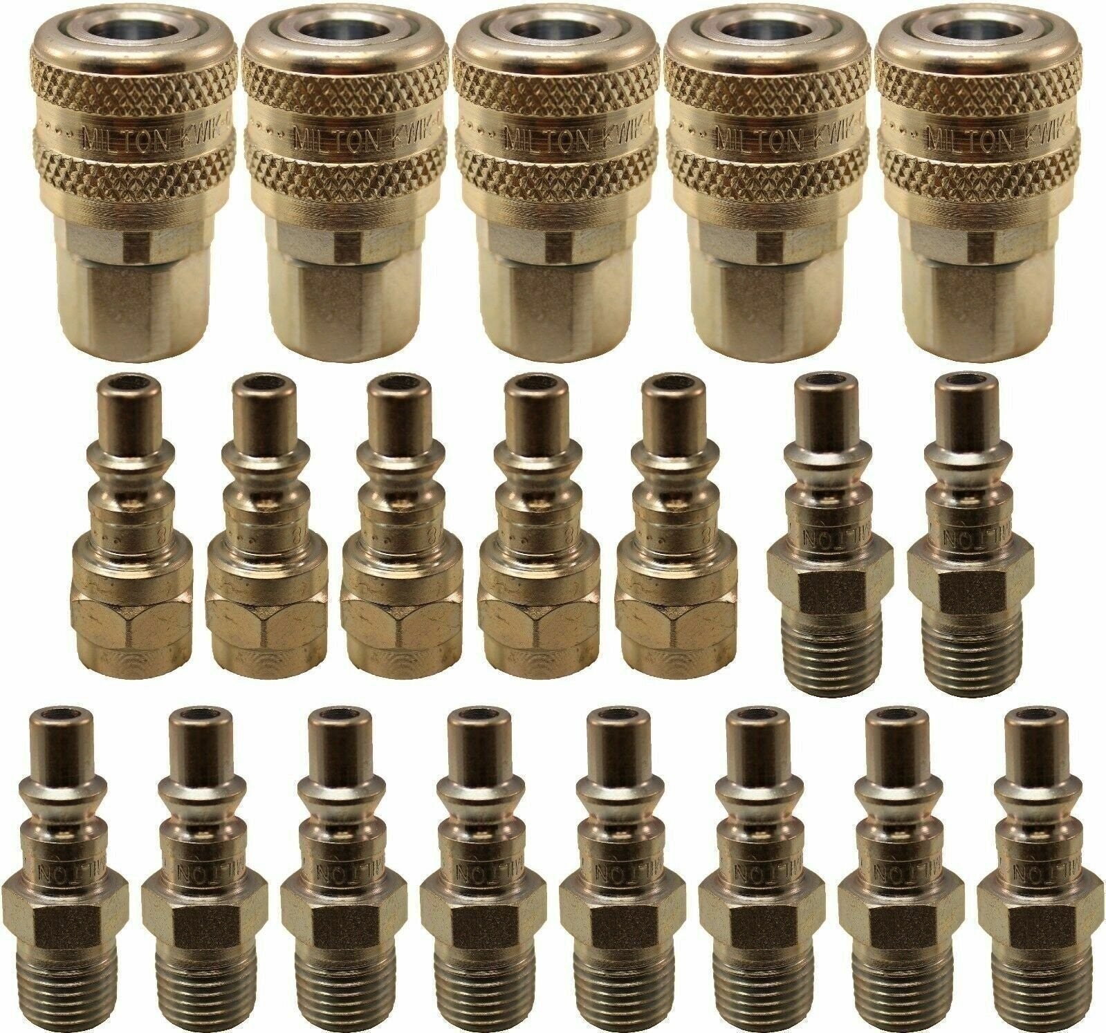 Milton 775 777 778 1/4" A-Style Coupler & Plug Set 20 Pc Air Tool Parts
