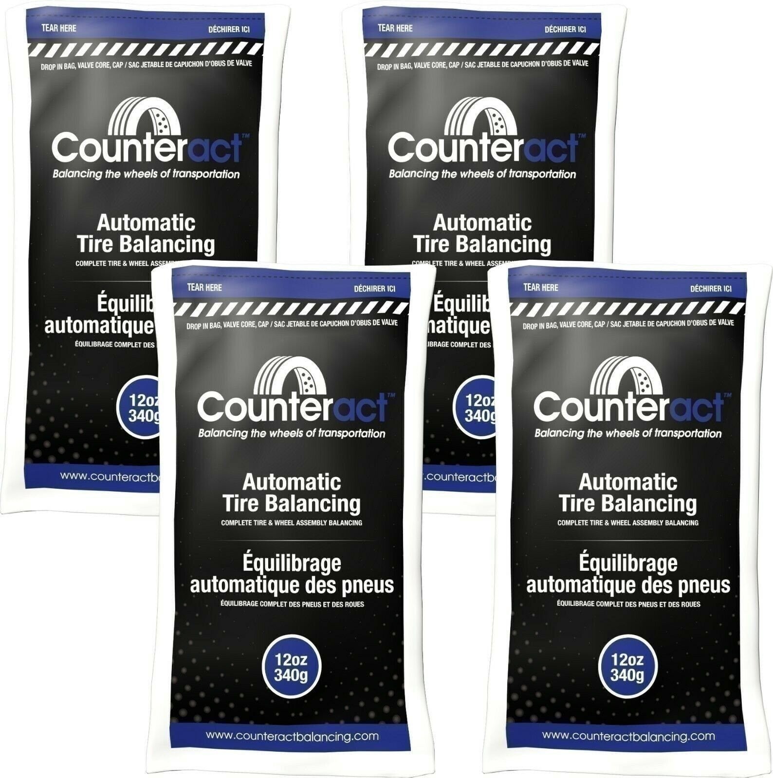 Counteract 120BNB Tire Balancing Beads 12oz - 4 Bags for Smooth Ride