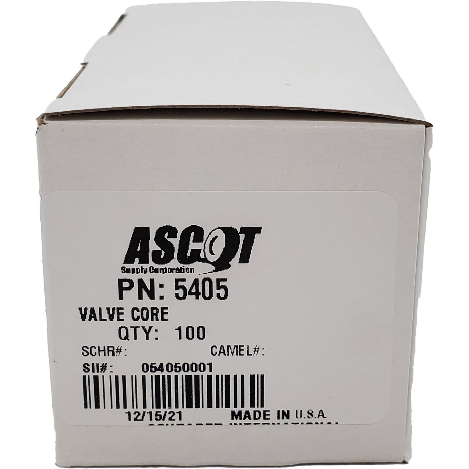 Schrader 5405V High Temp 200PSI Tire Valve Stem Core Pack of 100