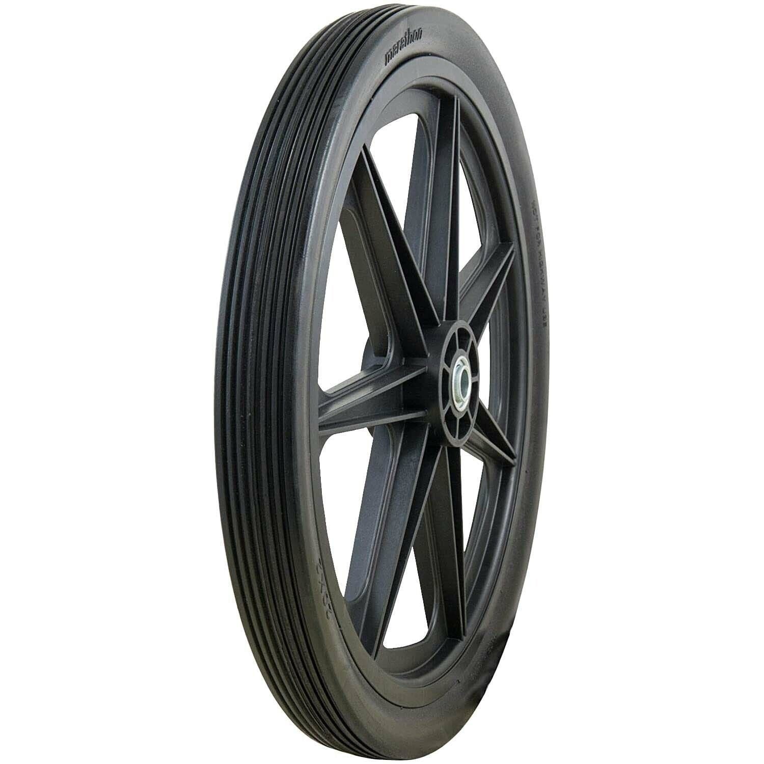Marathon 92001 20x2 Flat Free Ribbed Garden Cart Tire on Rim