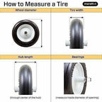 Marathon 92001 20x2 Flat Free Ribbed Garden Cart Tire on Rim