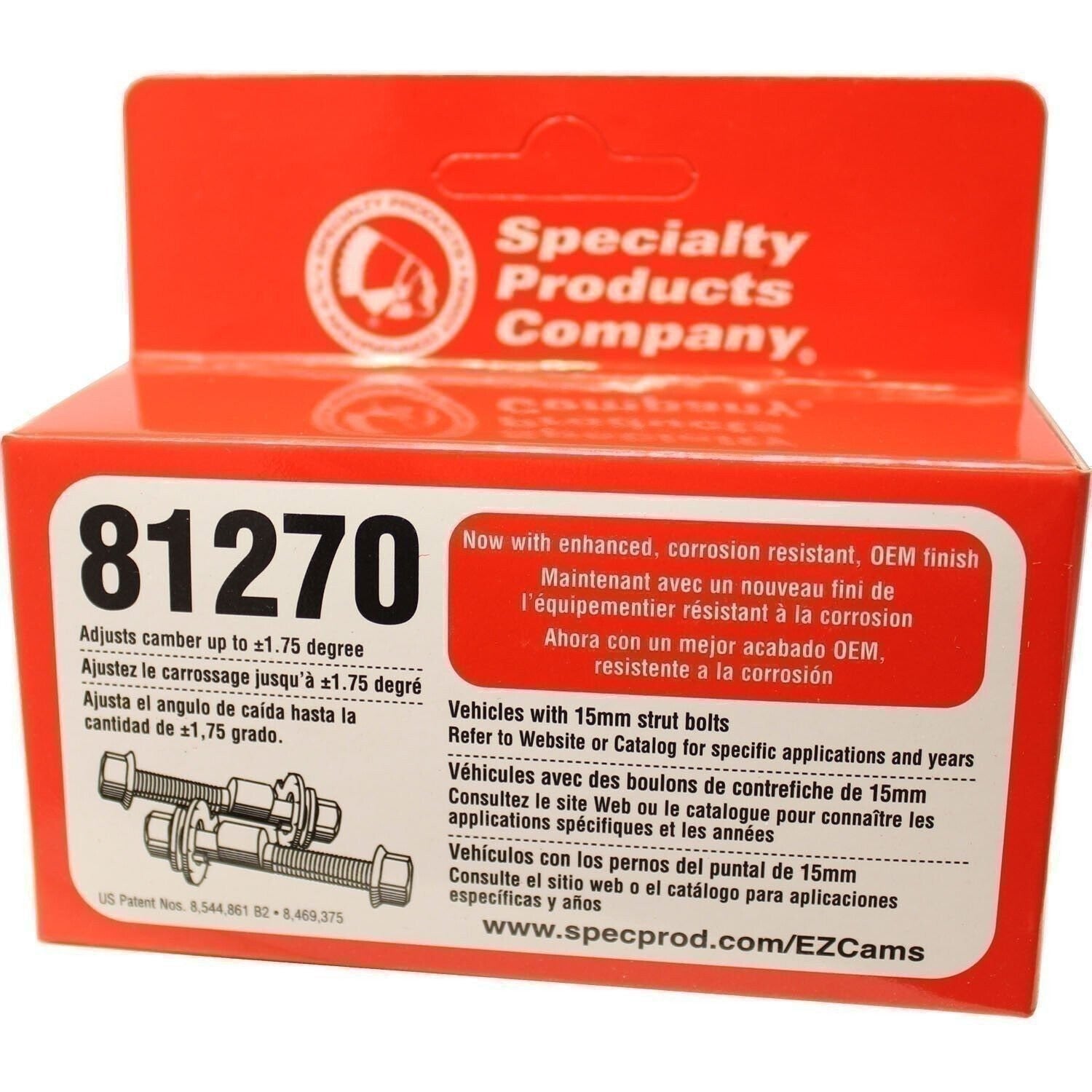 Specialty SPC Performance 81270 EZ Cam 15mm Adjustable Camber Bolts +/-1.75°