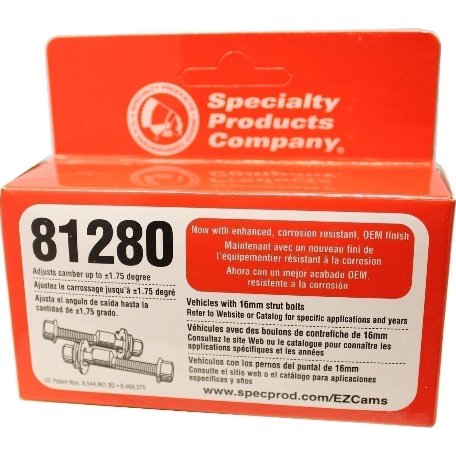 Specialty SPC Performance 81280 EZ Cam 16mm Adjustable Camber Bolts +/-1.75°