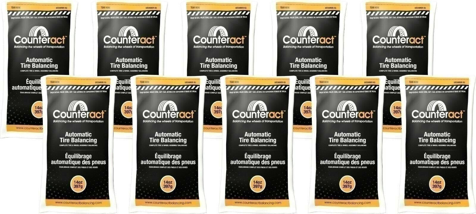 Counteract 140BNB Tire Balancing Beads 14oz - 10 Bags for Smooth Ride