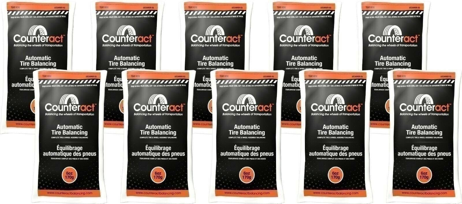 Counteract 060BNB Tire Balancing Beads 6oz - 10 Bags for Smooth Ride