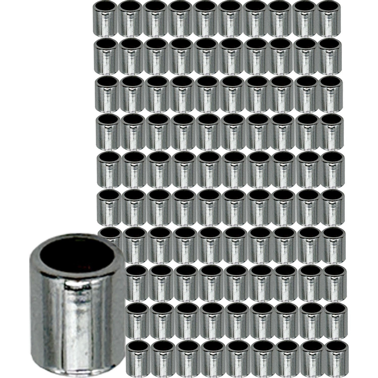 Chrome Metal Snap-In Valve Stem Sleeves Pack of 100 - Durable Tire Accessories