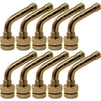 TR543D 60° Bend Aluminum Truck Wheel Valve Stem 0.98"x1.38" Pack of 10