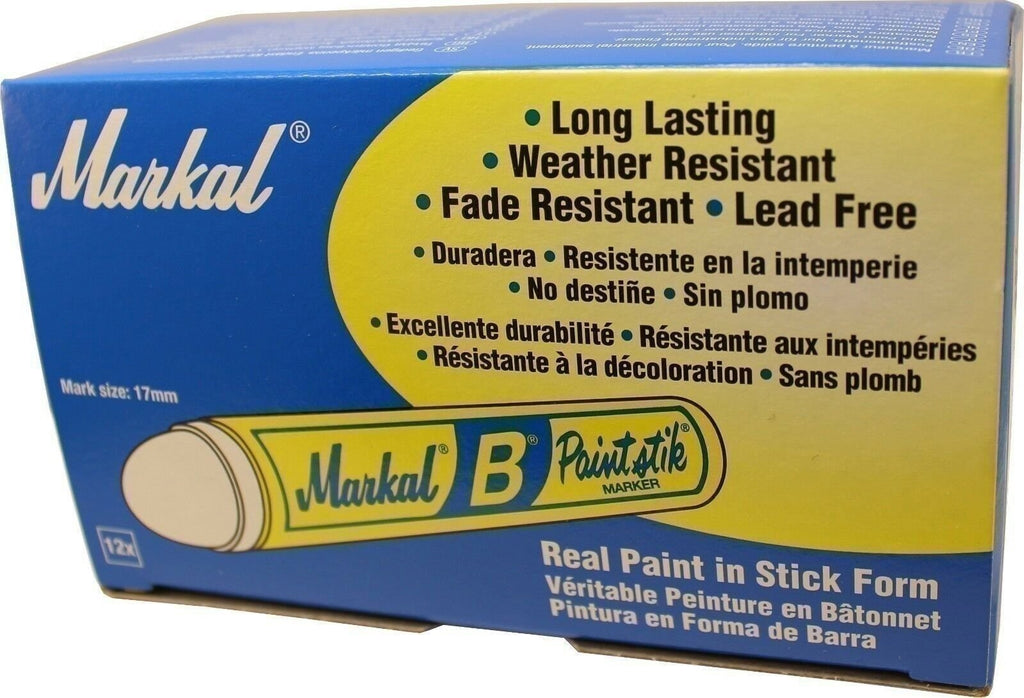 Markal "B" Blue Solid Paint Stick Marker Tire Crayon - Pack of 12