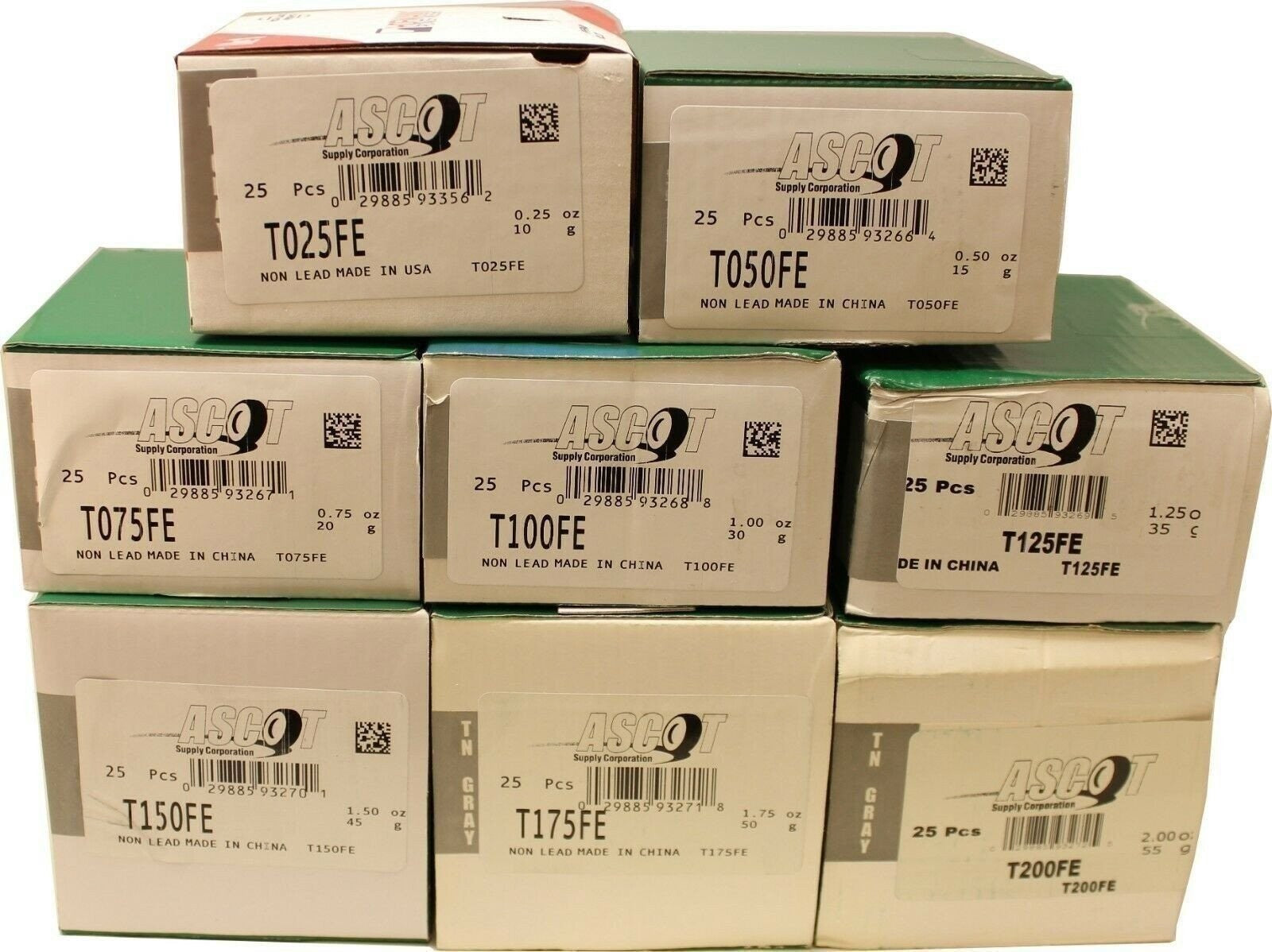 Perfect Equipment T Style Steel Wheel Weights 0.25-2.00 oz Bundle (8)