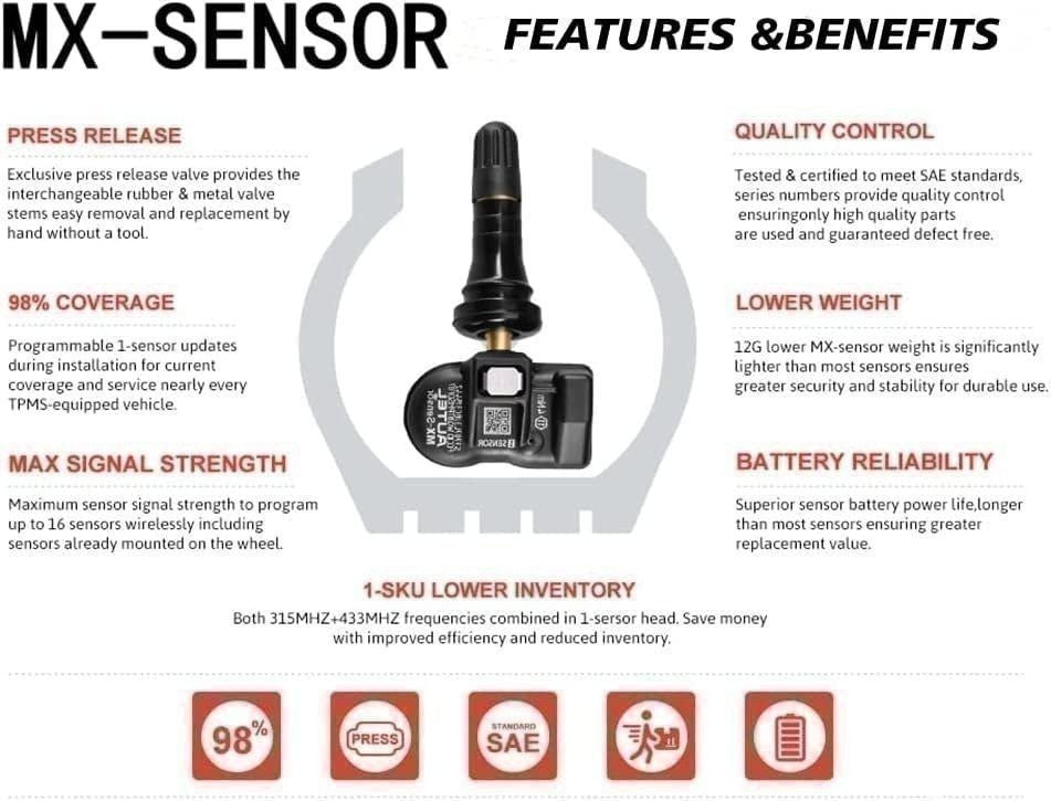 Autel MX-Sensor 315/433MHz Universal Programmable TPMS Sensor