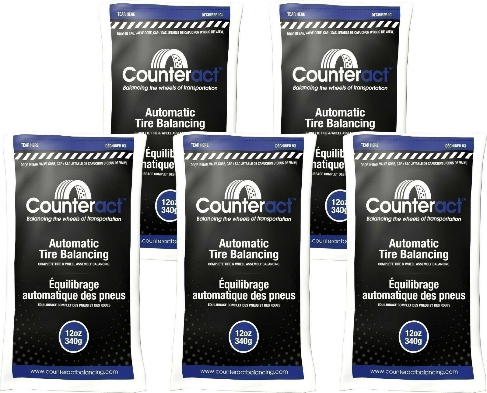 Counteract 120BNB Tire Balancing Beads 12oz - 5 Bags for Smooth Ride