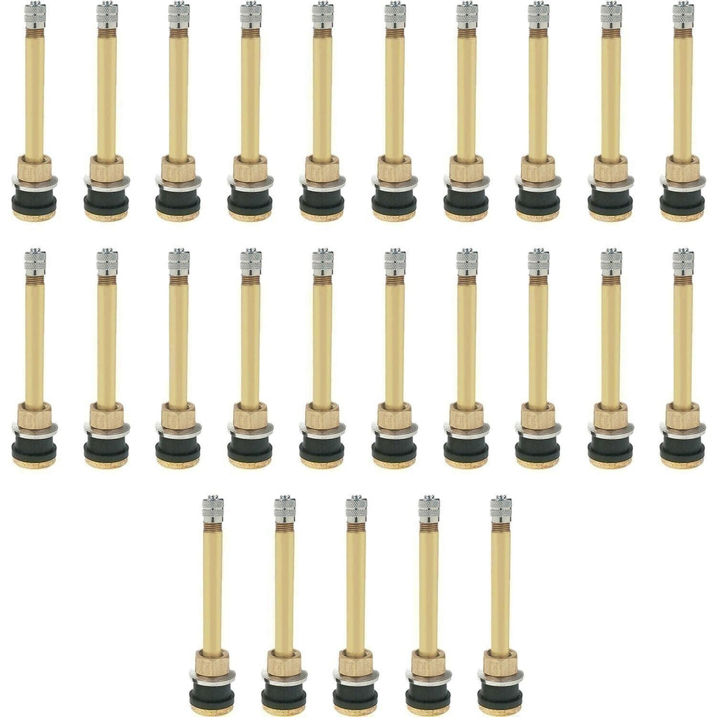 TR571 3-3/8" Brass Tubeless Truck Tire Valve Stem Clamp Pack of 25