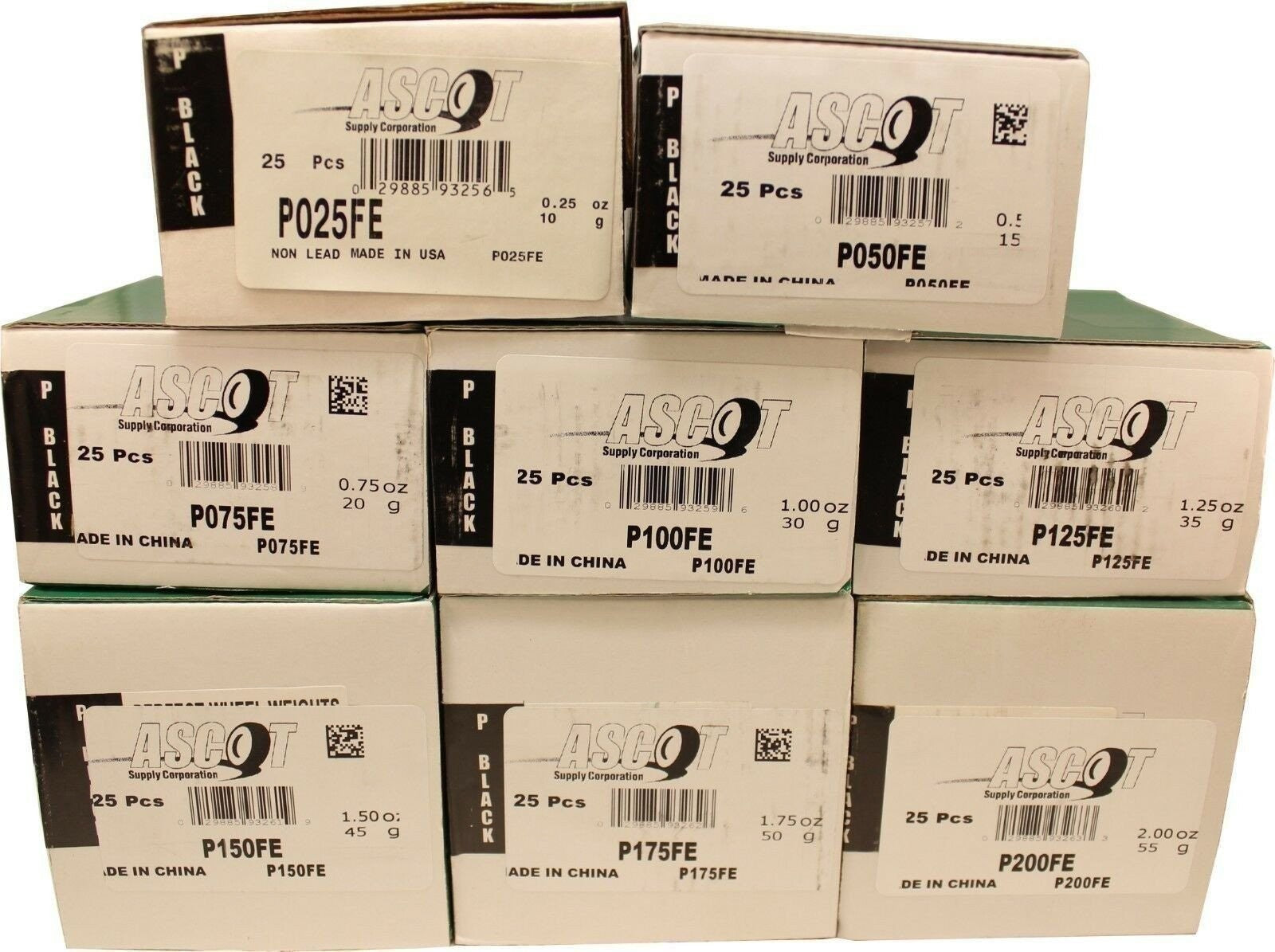 Perfect Equipment P Style Steel Wheel Weights Bundle 0.25-2.00oz Coated