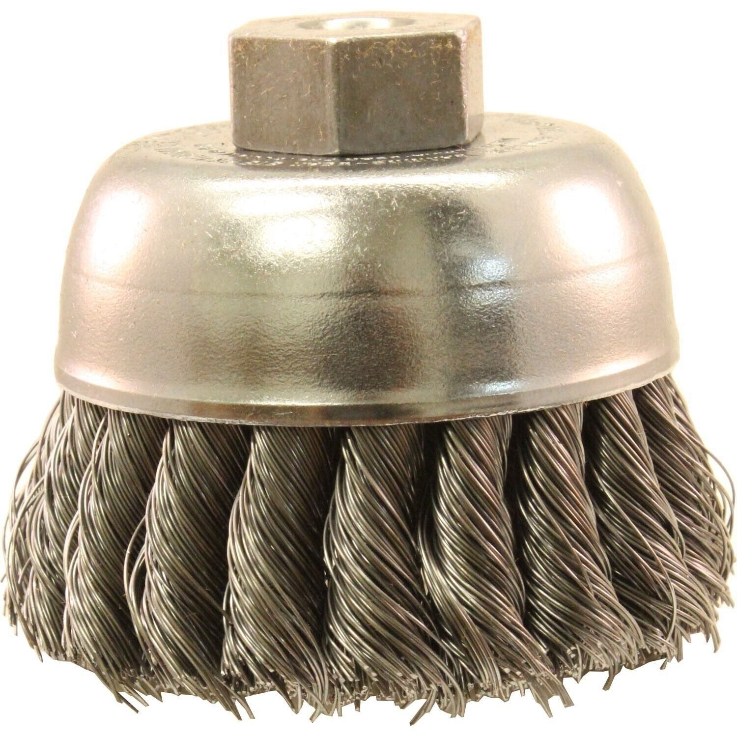 Weiler 13021 2-3/4" Steel Wire Cup Brush .014 Fill 3/8"-24 Nut