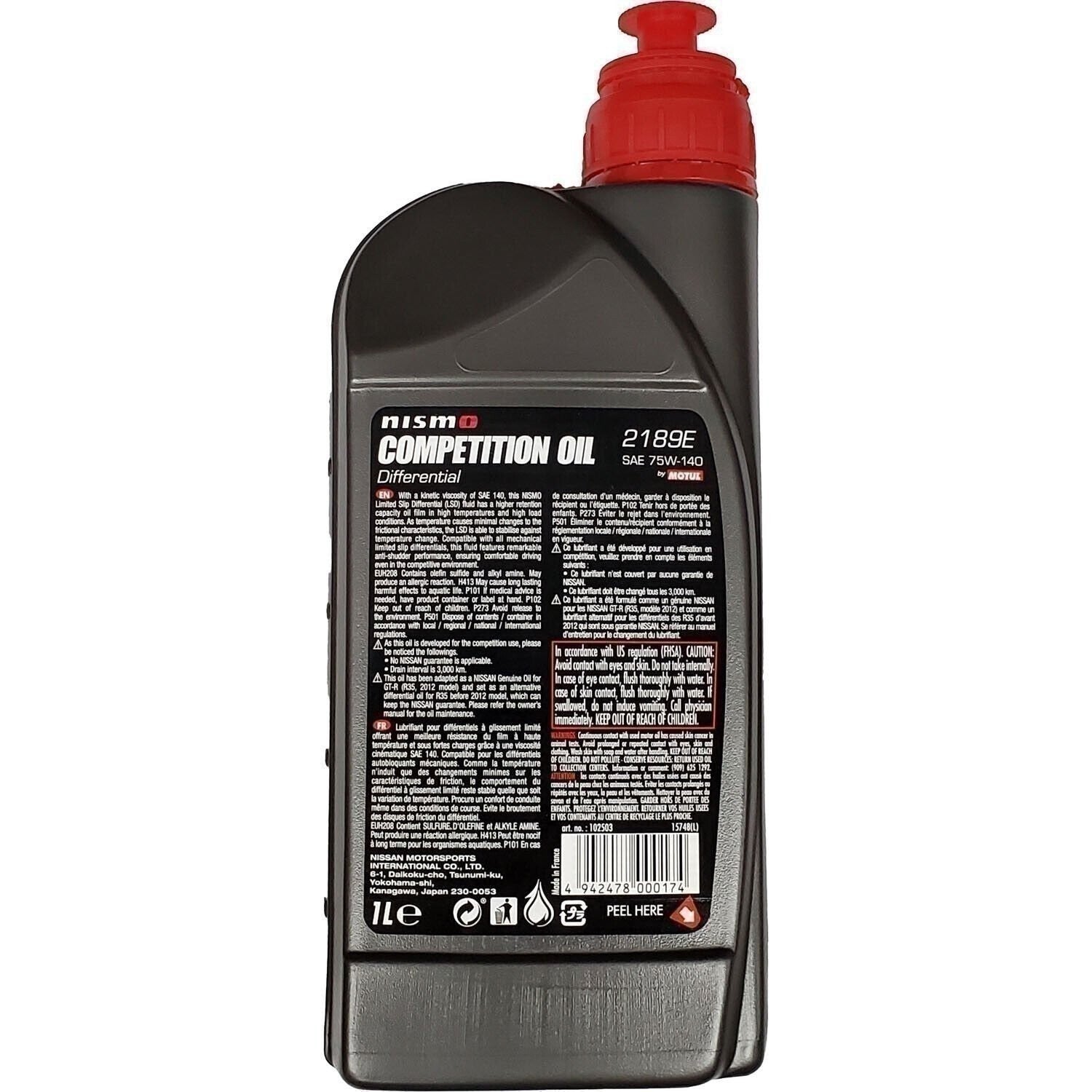 Motul Nismo 75W140 Synthetic Competition Gear Oil 1L 2189E