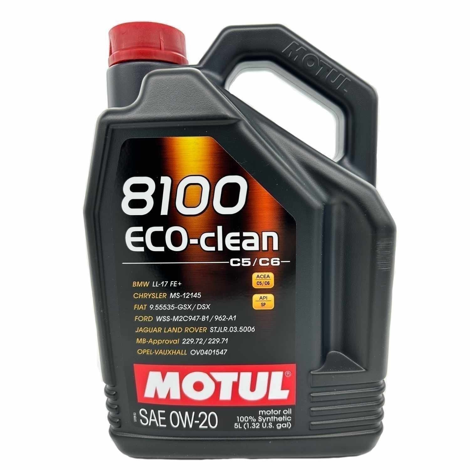Motul 8100 ECO-CLEAN 0W-20 Motor Oil 5L - Synthetic Engine Oil