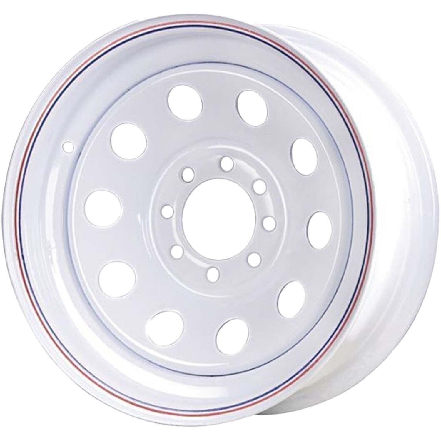 Carlisle 16x6 8x6.5 Modular Steel Wheel White Pinstripe Truck Rim