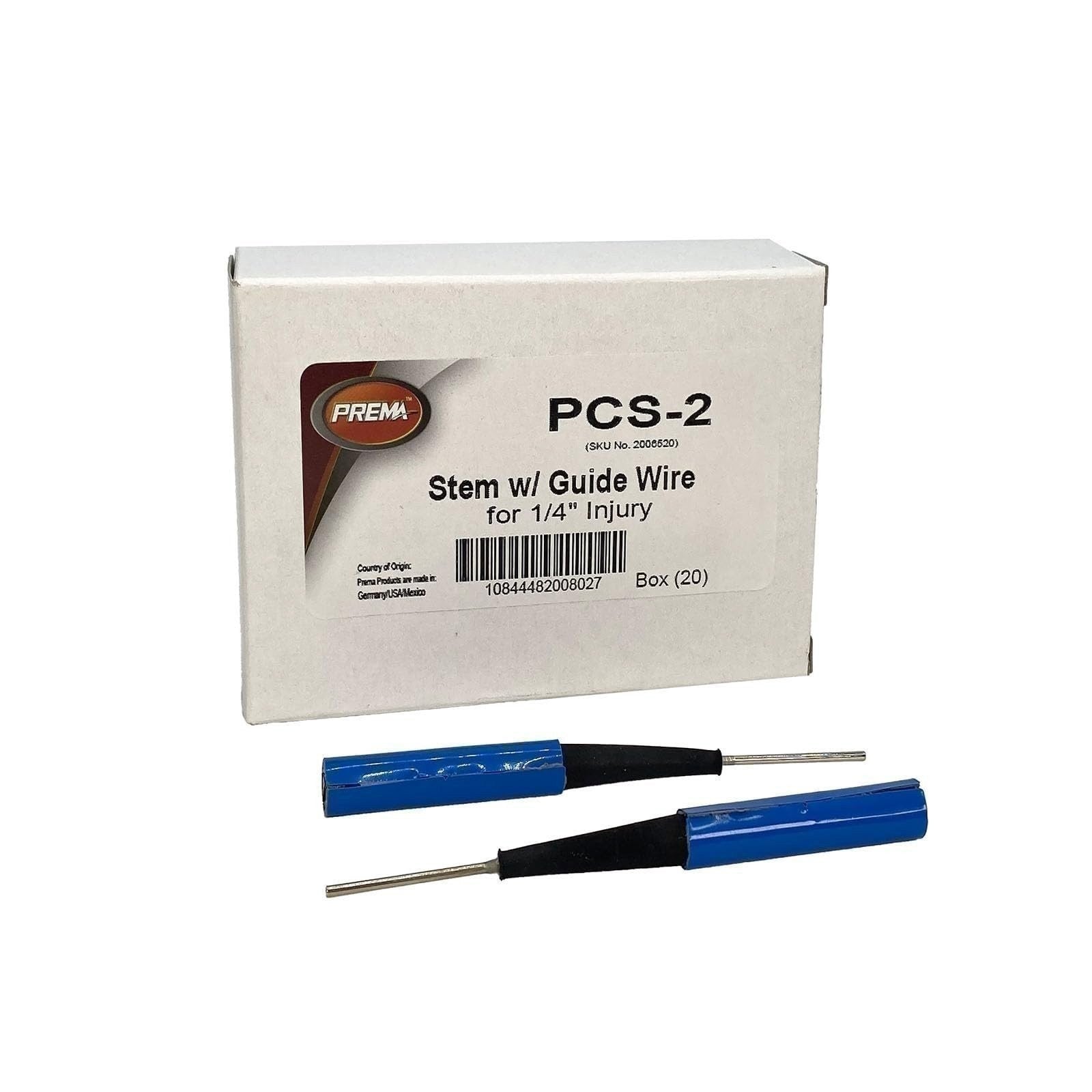 Prema PCS-2 1/4" Tire Plugs with Wire, Box of 20 - Durable Repair Kit
