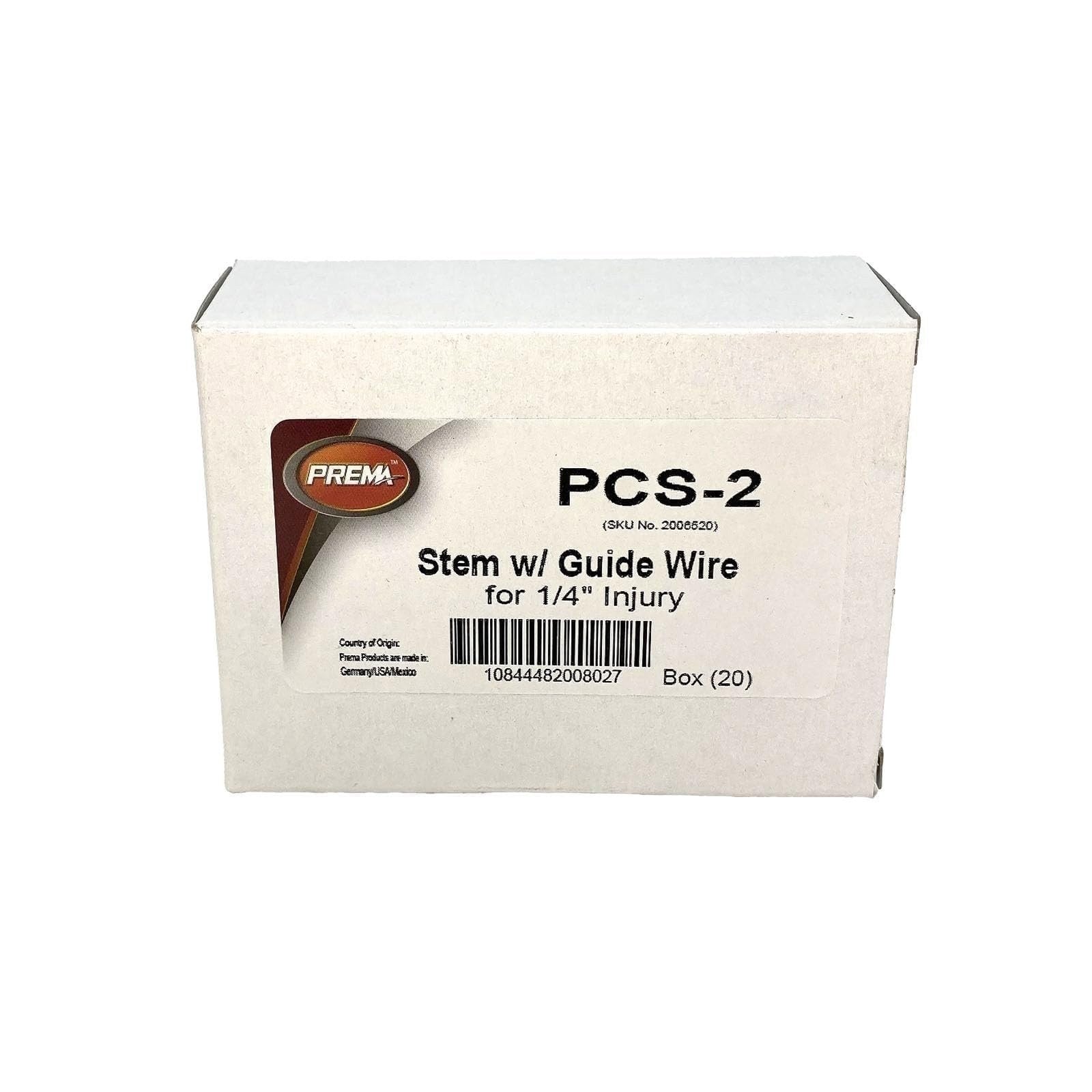 Prema PCS-2 1/4" Tire Plugs with Wire, Box of 20 - Durable Repair Kit