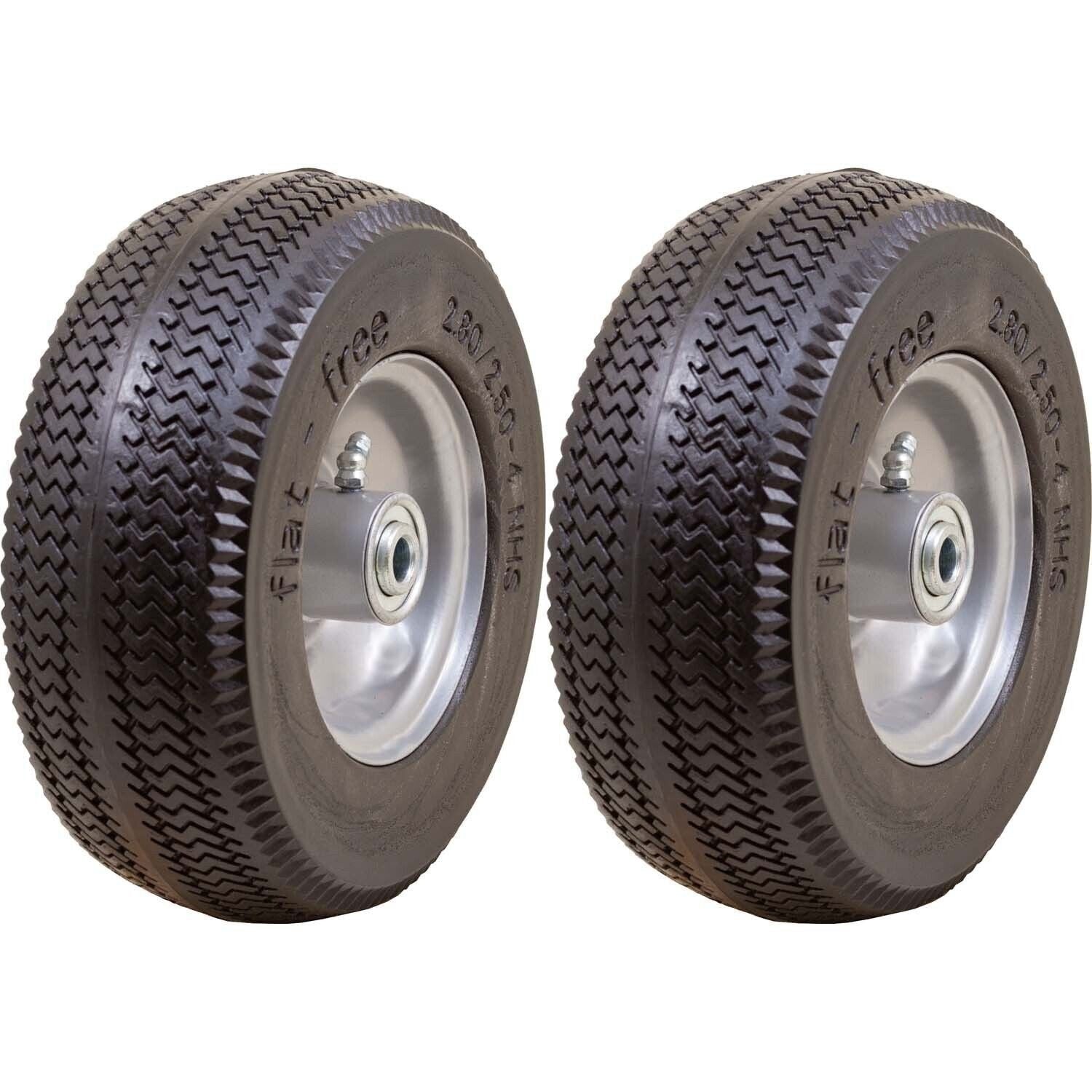 Marathon 00026P Flat Free Sawtooth Utility Tire 2.80/2.50-4 Rim Pack of 2