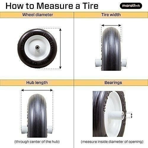 Marathon 00026P Flat Free Sawtooth Utility Tire 2.80/2.50-4 Rim Pack of 2