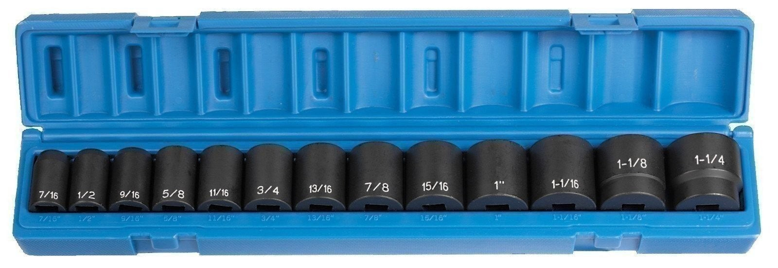 Grey Pneumatic 1312 1/2" Drive 13-Piece Standard Fractional Socket Set