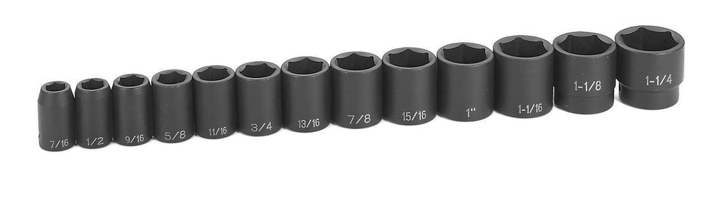Grey Pneumatic 1312 1/2" Drive 13-Piece Standard Fractional Socket Set