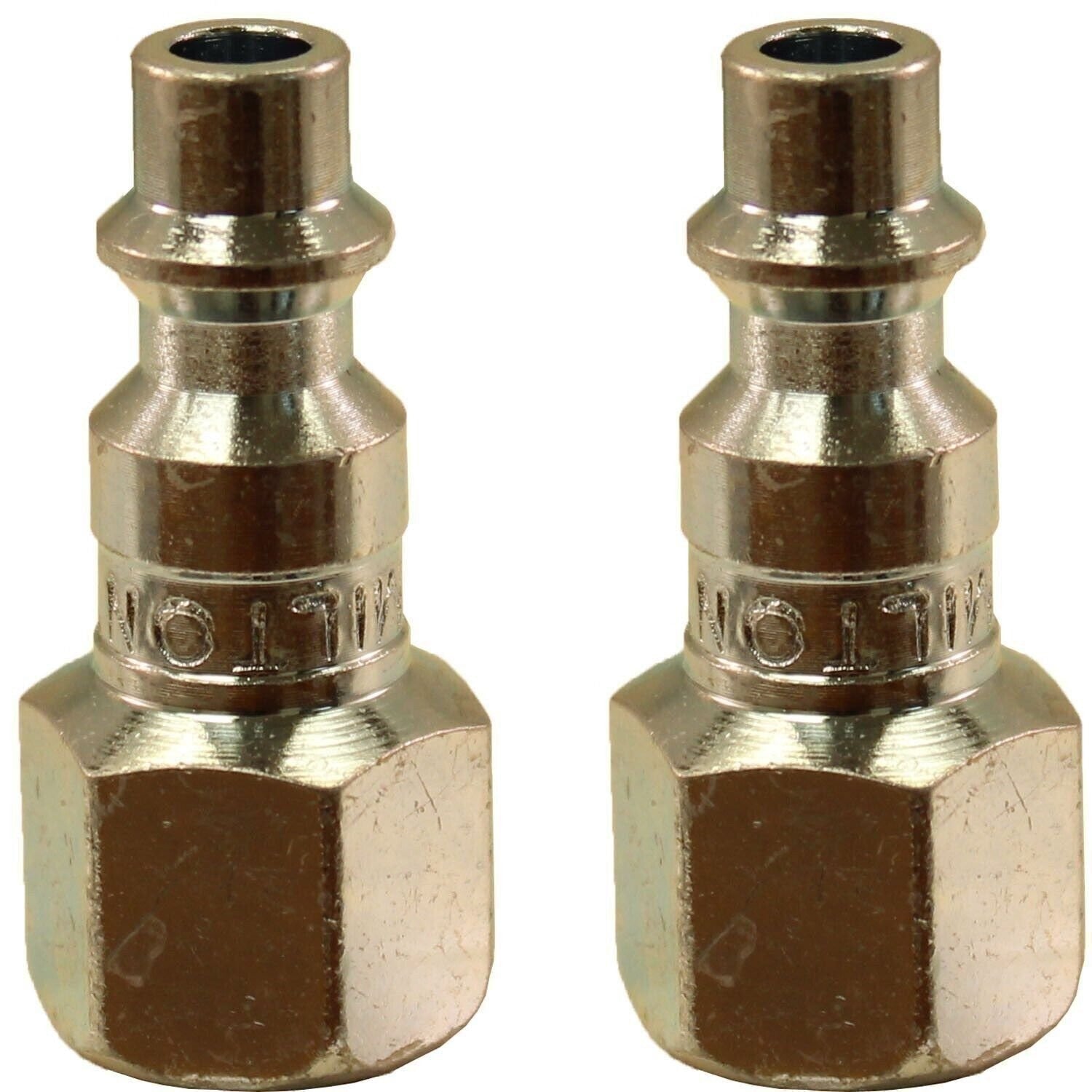 Milton 728 1/4" FNPT M Style Plug, Pack of 2 - Durable Air Tool Fittings