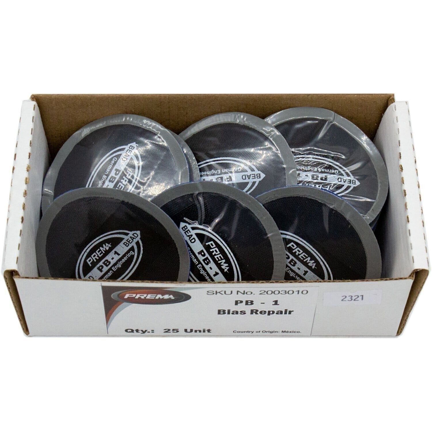 Prema PB-1 2-1/4" Round Bias Tire Patch 1 Ply Box of 25