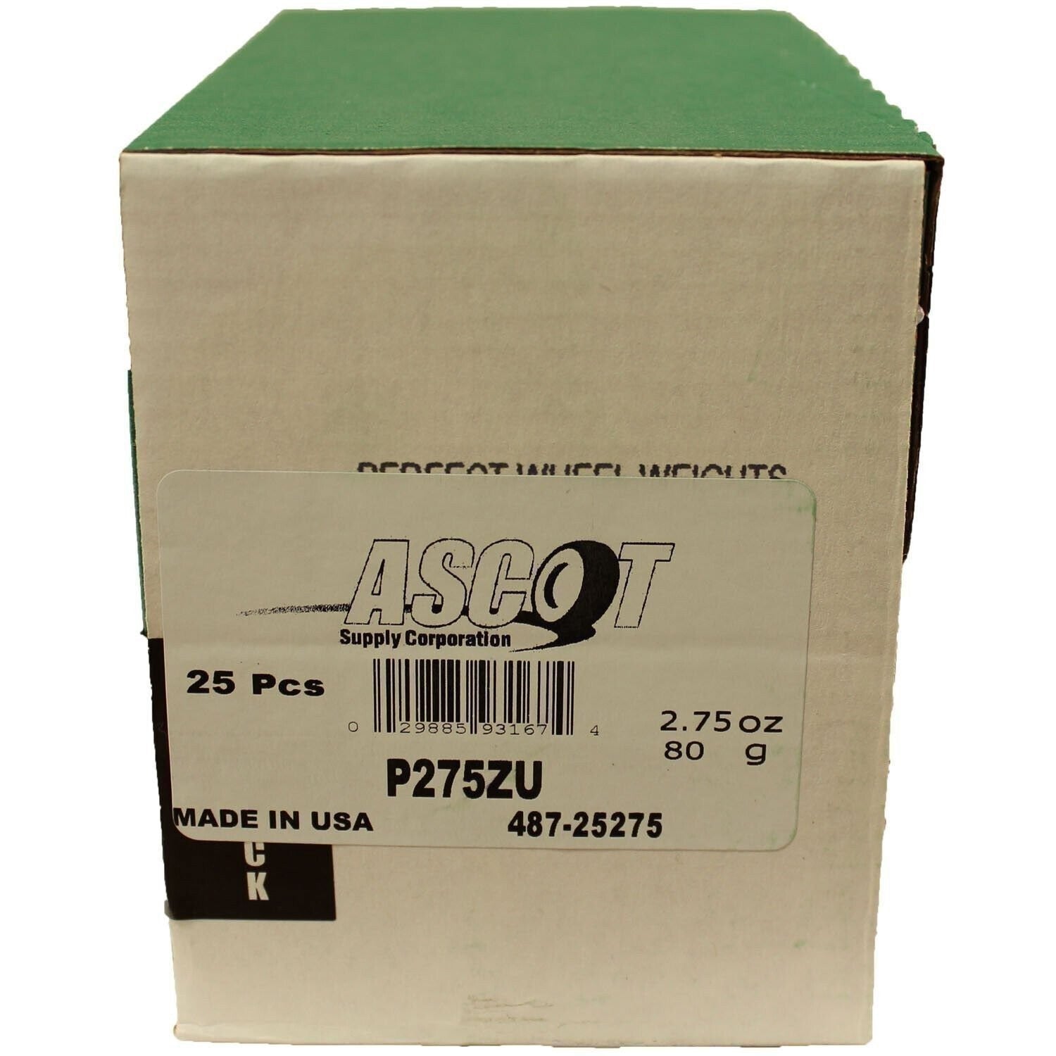 Perfect Equipment P275ZU Zinc Wheel Weights 2.75 oz Uncoated - Box of 25