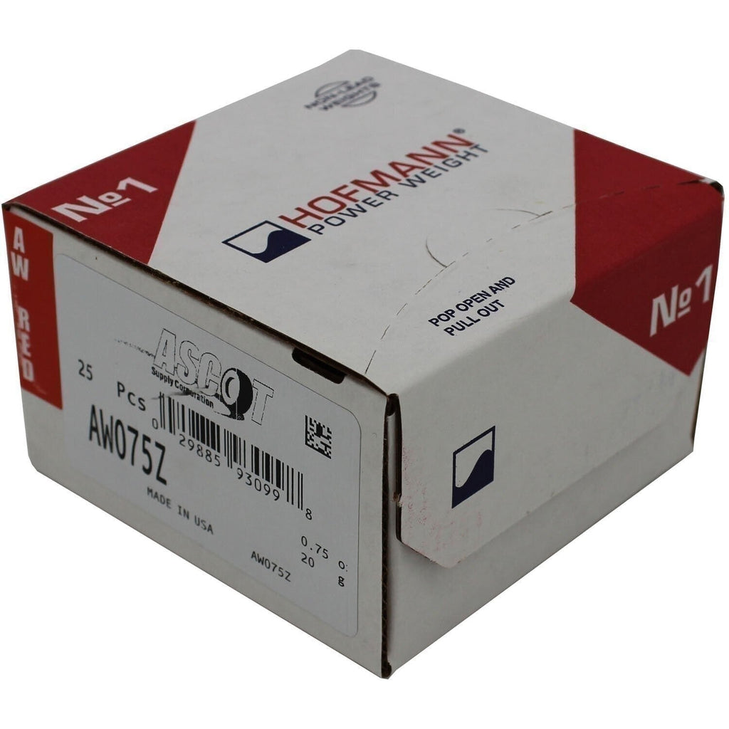 Perfect Equipment AW075Z Coated Zinc Wheel Weights 0.75 oz Box of 25