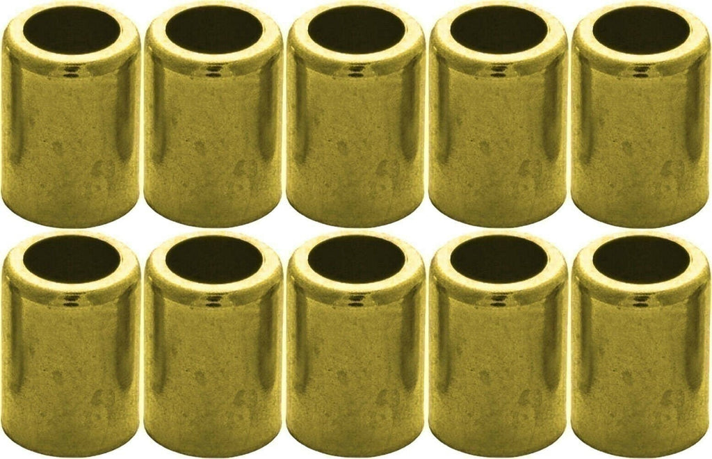 Brass Hose Ferrule 1/4" ID Air & Water 10-Pack 7328 Durable Connector