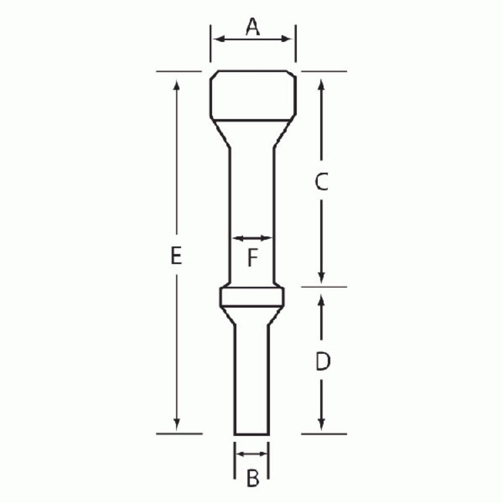 Grey Pneumatic CH117 1" Hammer 4" Long .401 Shank Durable Air Tool