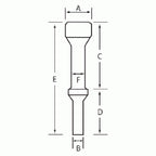 Grey Pneumatic CH117 1" Hammer 4" Long .401 Shank Durable Air Tool