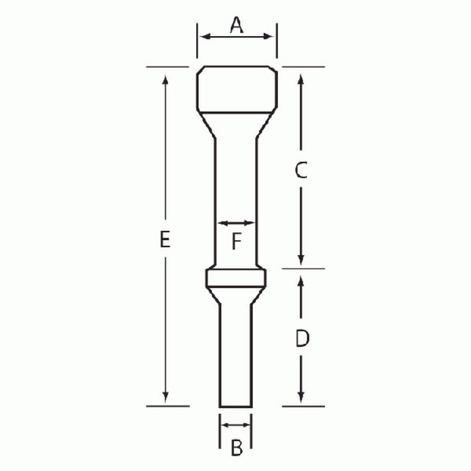 Grey Pneumatic CH117 1" Hammer 4" Long .401 Shank Durable Air Tool