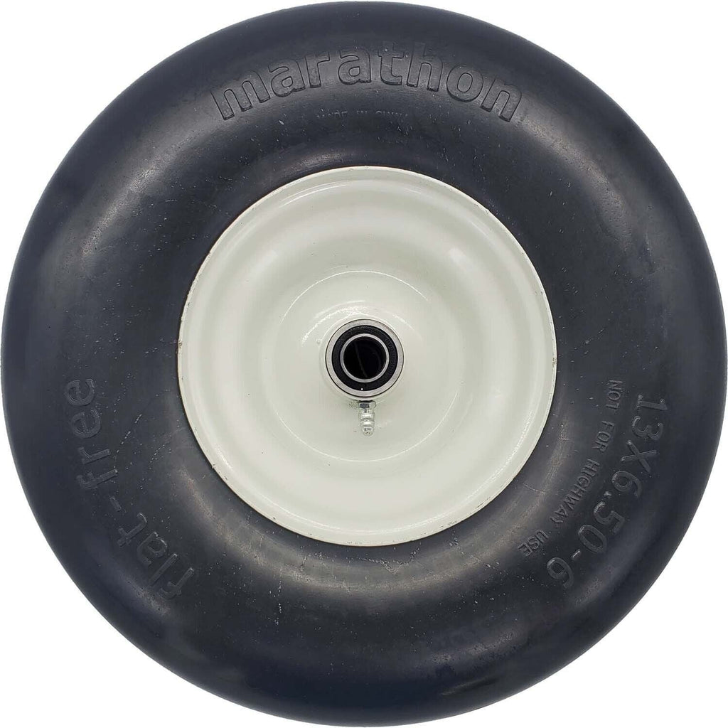 Marathon 30256 13x6.50-6 Flat Free Lawn & Garden Tire on Rim Smooth