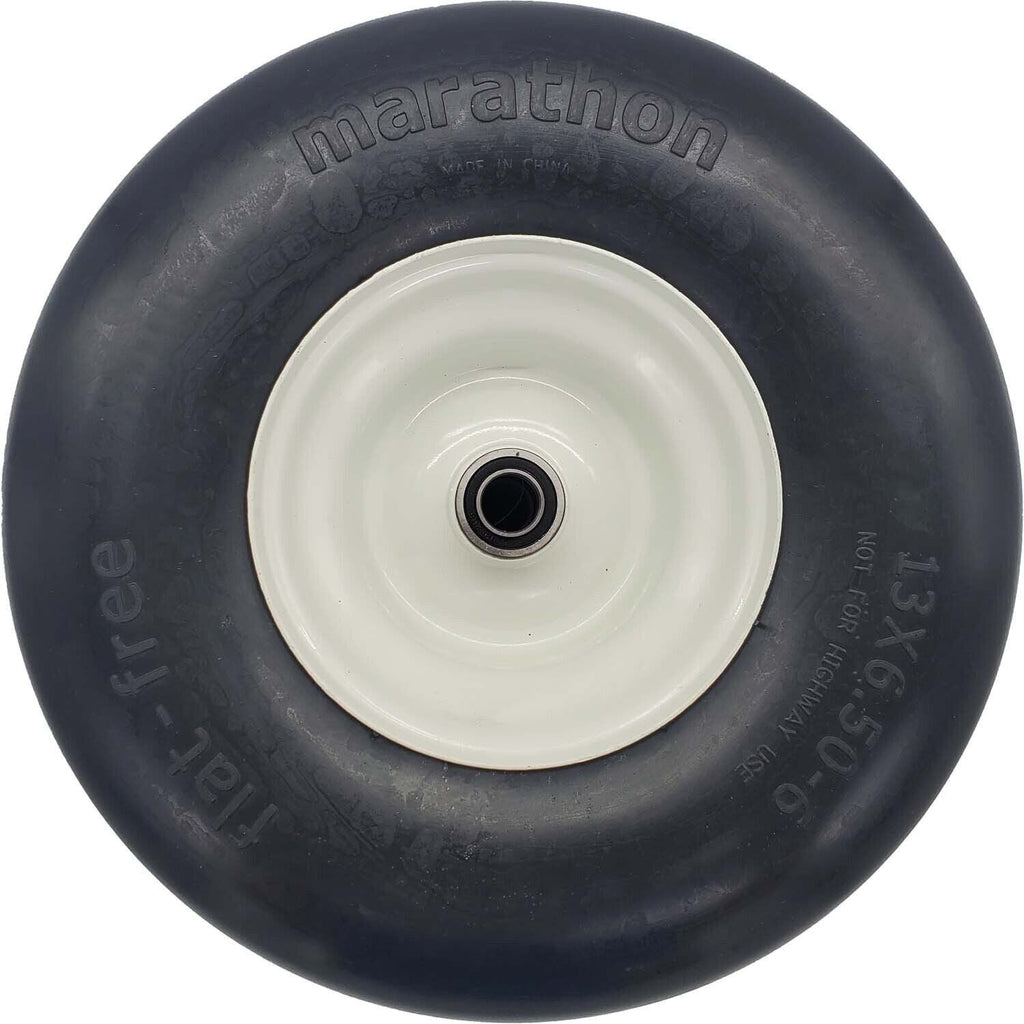 Marathon 30256 13x6.50-6 Flat Free Lawn & Garden Tire on Rim Smooth