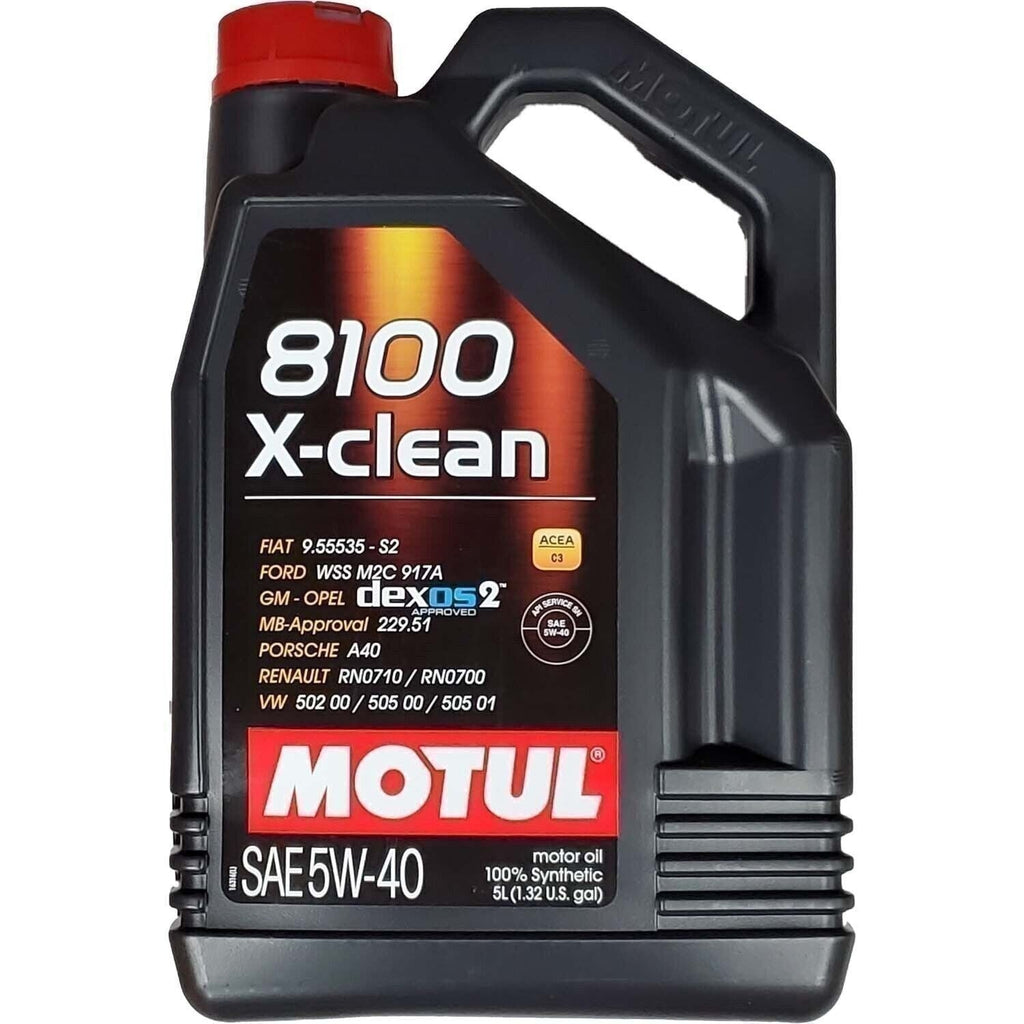 Motul 8100 X-Clean 5W40 Synthetic Motor Oil 5L - High Performance Engine Oil