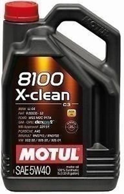Motul 8100 X-Clean 5W40 Synthetic Motor Oil 5L - High Performance Engine Oil