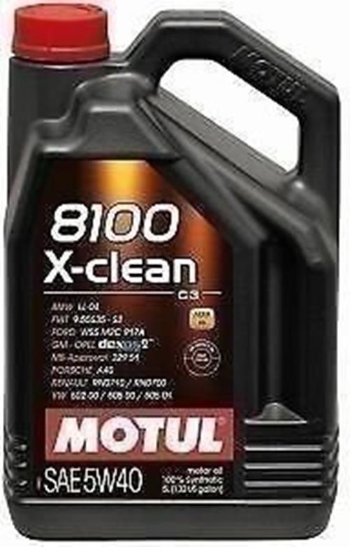 Motul 8100 X-Clean 5W40 Synthetic Motor Oil 5L - High Performance Engine Oil