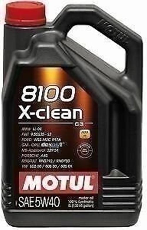 Motul 8100 X-Clean 5W40 Synthetic Motor Oil 5L - High Performance Engine Oil