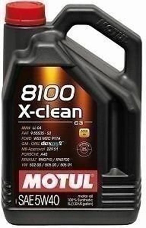 Motul 8100 X-Clean 5W40 Synthetic Motor Oil 5L - High Performance Engine Oil
