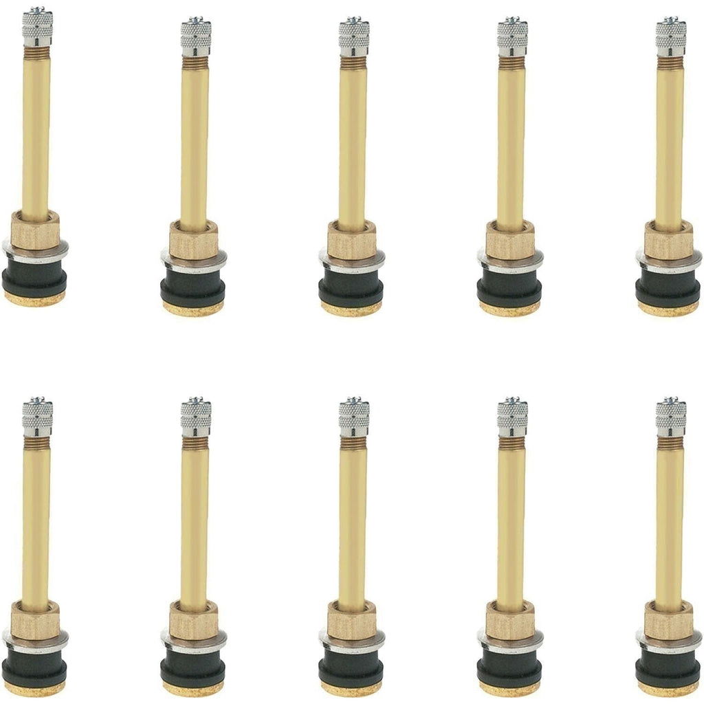 TR570 3-1/8" Brass Tubeless Truck Tire Valve Stem Clamp Pack of 10