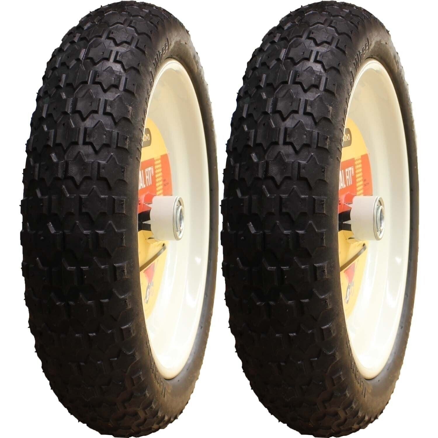 Marathon 00265 Flat Free Wheelbarrow Tire 4.80/4.00-8 Pack of 2